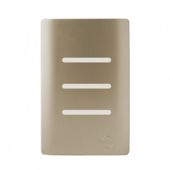 Placa p/ 3 Interruptores 4x2 - Novara Champanhe Placa p/ 3 Interruptores 4x2 - Novara Champanhe